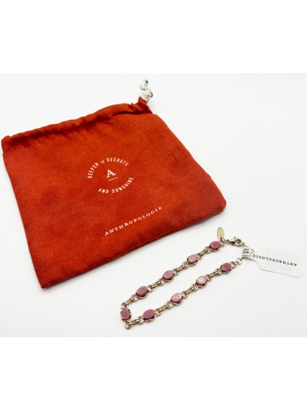NWT Anthropologie Stone wrap bracelet- pink - Picture 3 of 5